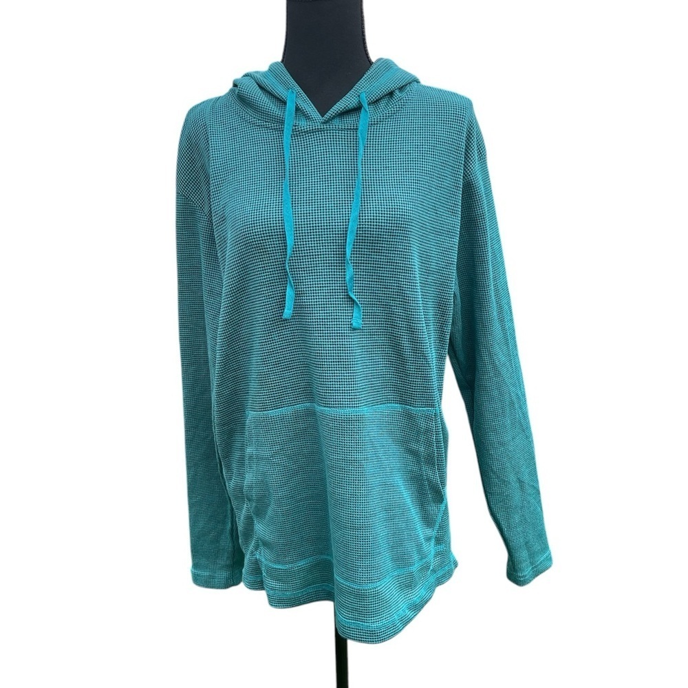 Women’s turquoise, hooded sweatshirt with front pockets by Straight Faded size M